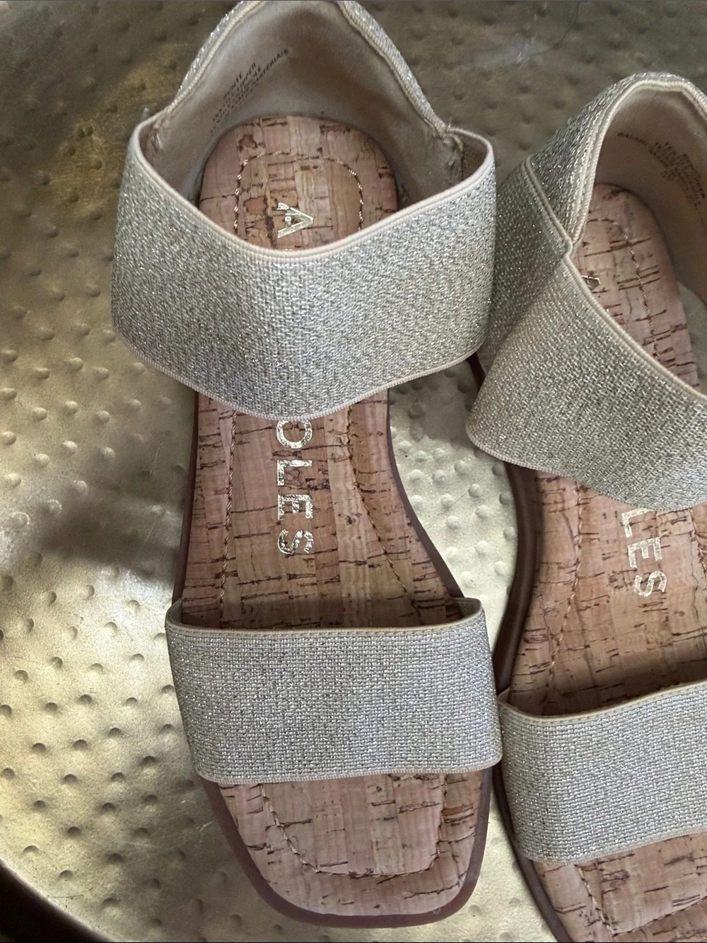 Aerosoles Gold Sandals NWOT